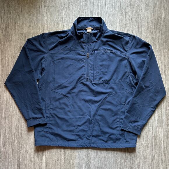Duluth Trading Co. Navy Blue Quarter-Zip Pullover Windbreaker Jacket Size Large - Picture 1 of 9